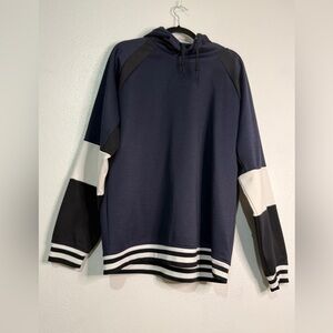 Ideology Navy, White and Black Men's Hoodie. Color Block. Sz L.